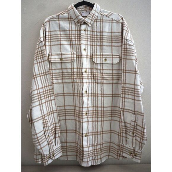 ASOS Design Men Sz L Ecru White Extreme Oversized Brushed Flannel L/S Shirt - Picture 1 of 8